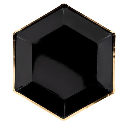 6 Plates Black Night 23cm